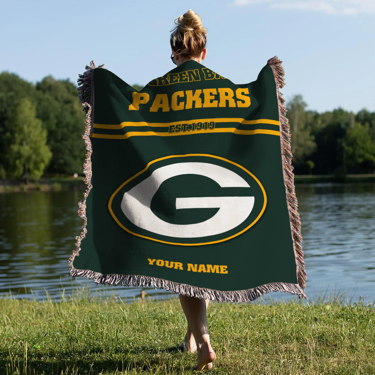 Green Bay Packers Premium New Woven Throw Blanket AZHGWVB00007