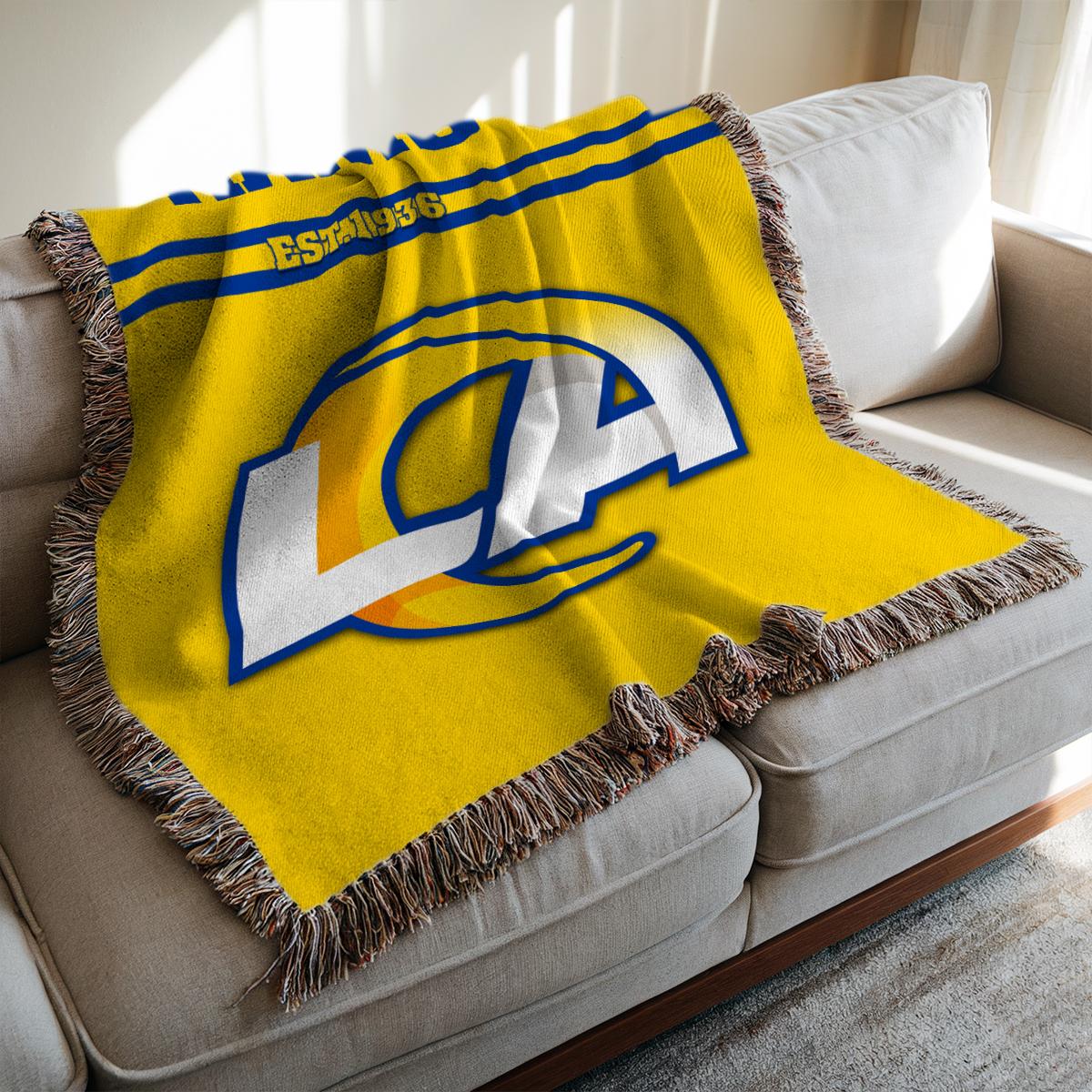Los Angeles Rams Premium New Woven Throw Blanket AZHGWVB00008
