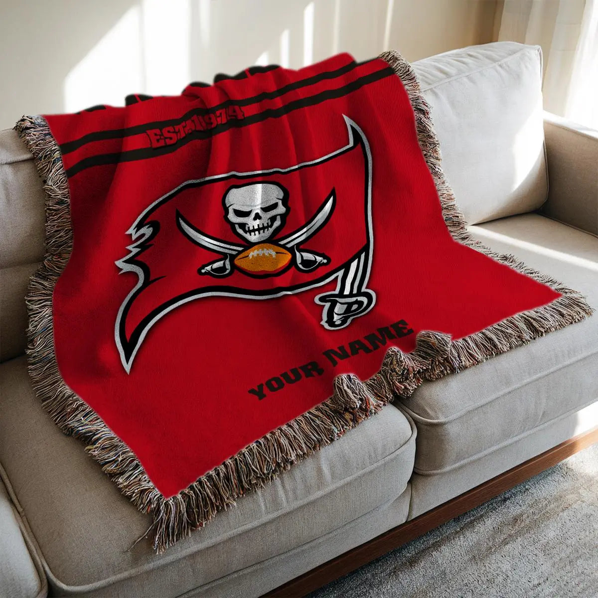 Tampa Bay Buccaneers Premium New Woven Throw Blanket AZHGWVB00015