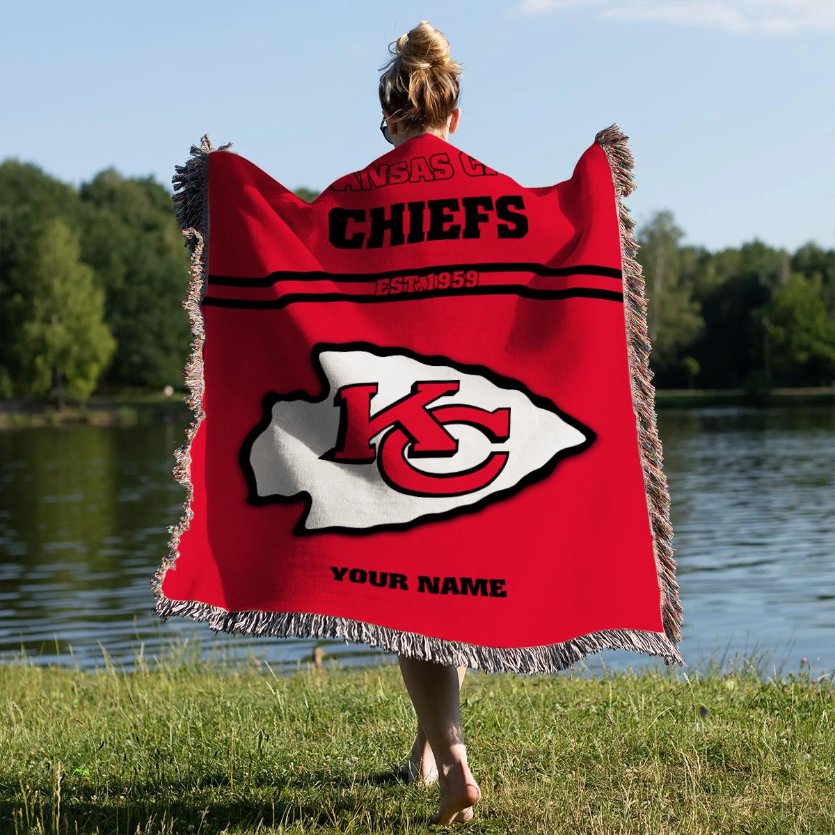 Kansas City Chiefs Premium New Woven Throw Blanket AZHGWVB00025