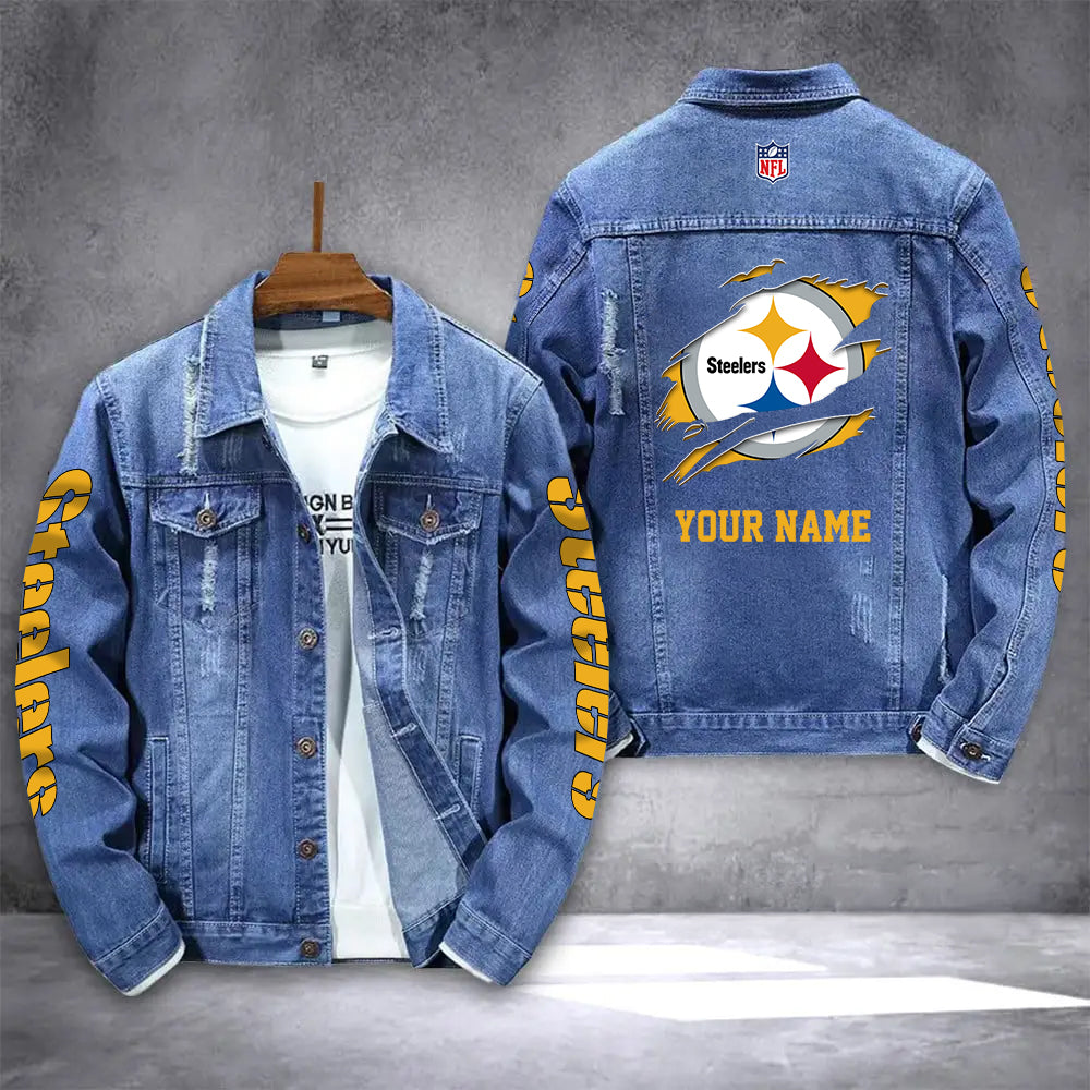 Pittsburgh Steelers Personalized New Denim Jacket AZICOTADJ00001