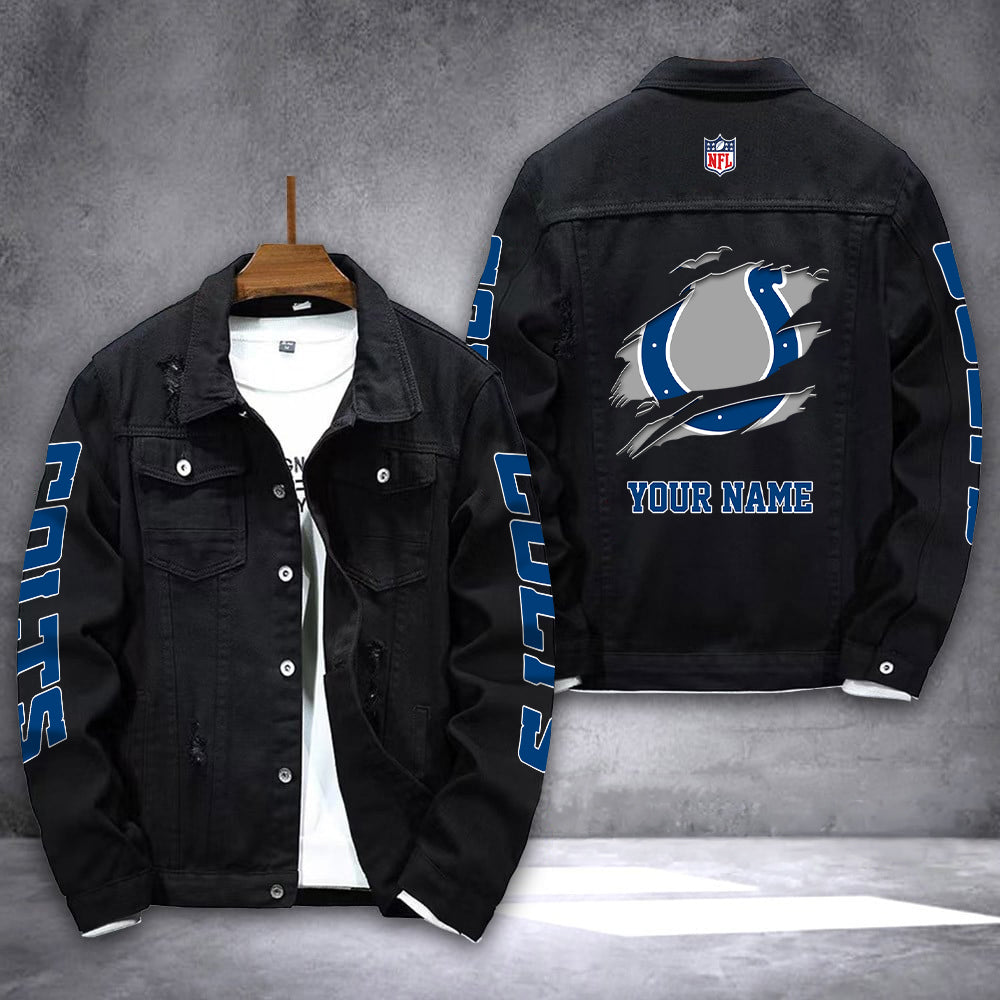 Indianapolis Colts Personalized New Denim Jacket AZICOTADJ00002