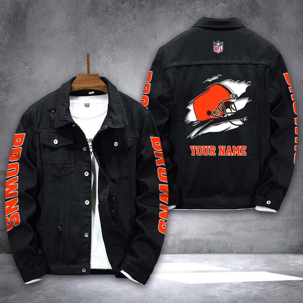 Cleveland Browns Personalized New Denim Jacket AZICOTADJ00003