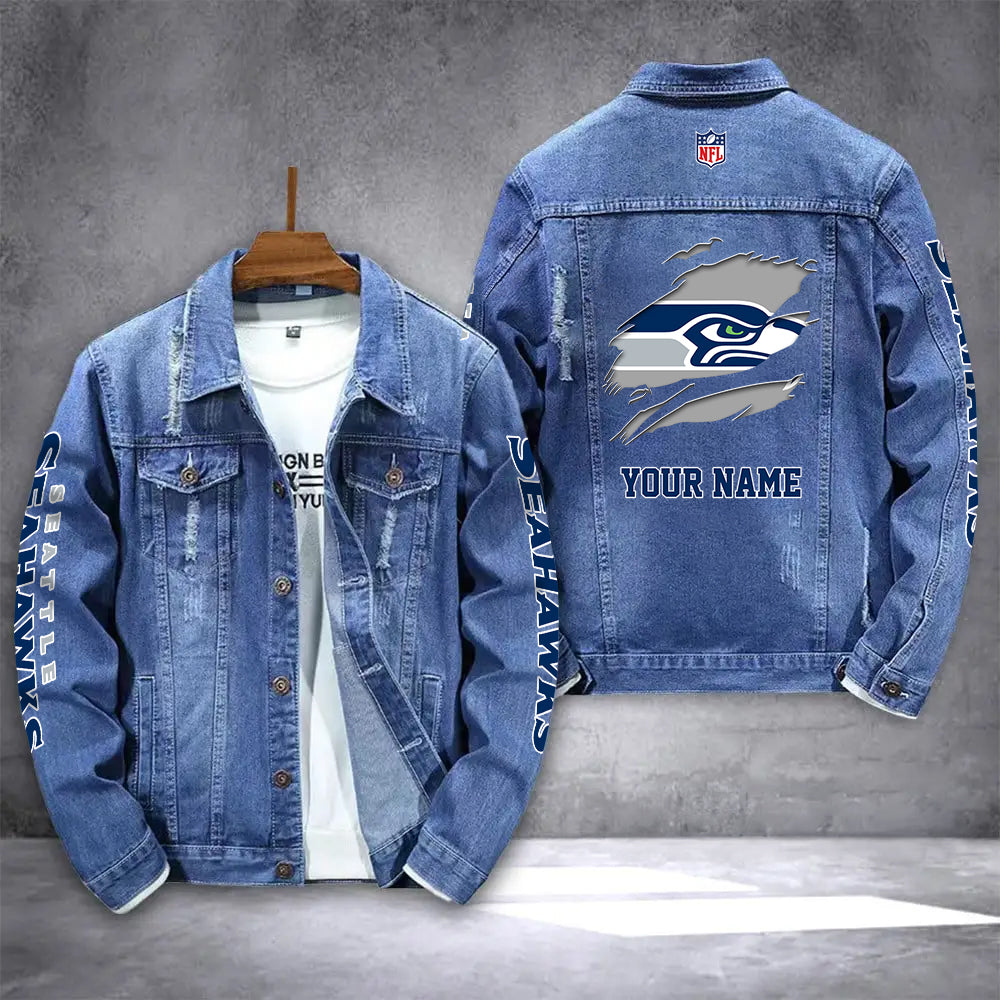 Seattle Seahawks Personalized New Denim Jacket AZICOTADJ00030
