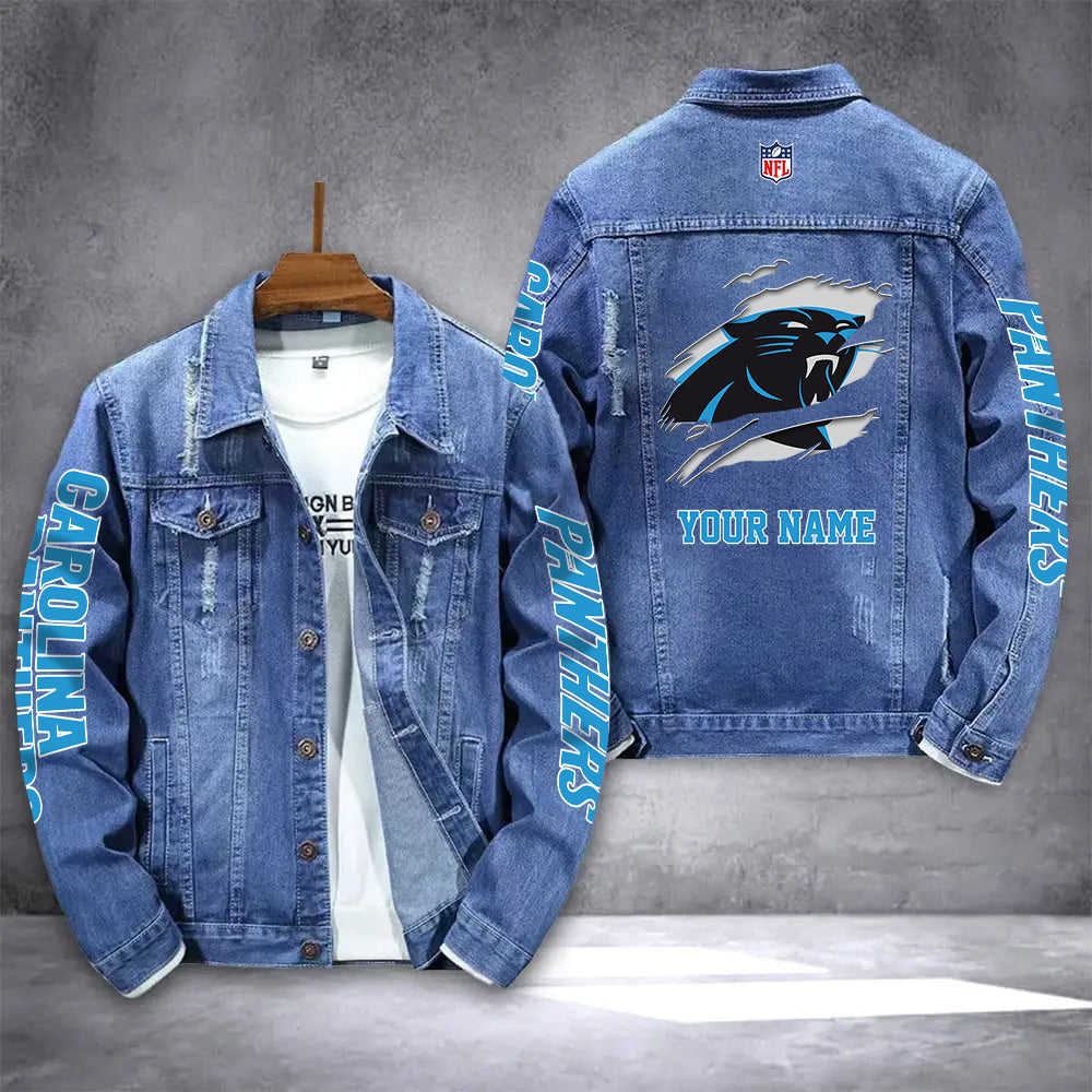 Carolina Panthers Personalized New Denim Jacket AZICOTADJ00032