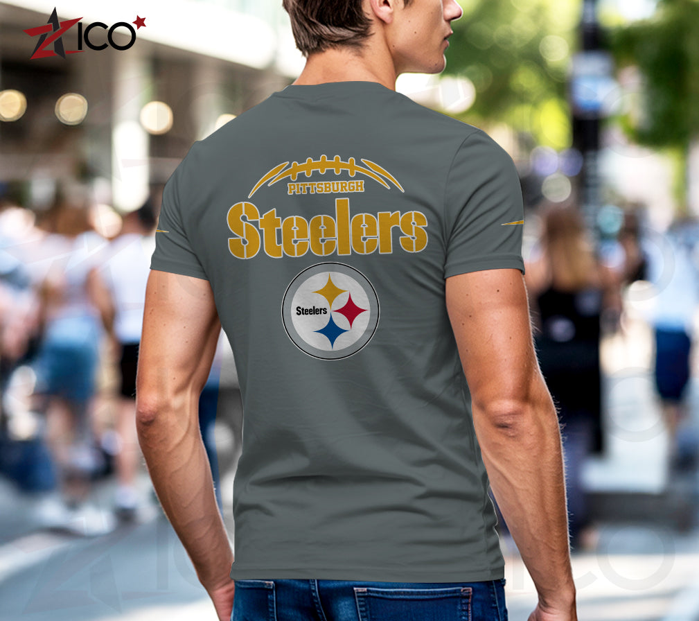 Pittsburgh Steelers Henley Short Sleeve T-Shirt Trending 2025 AZMN2DHS000027