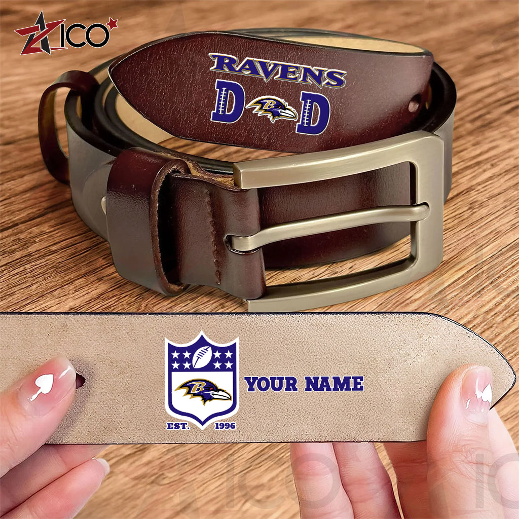 Baltimore Ravens Men Leather Belt Father’s Day AZMN2DMLB000035