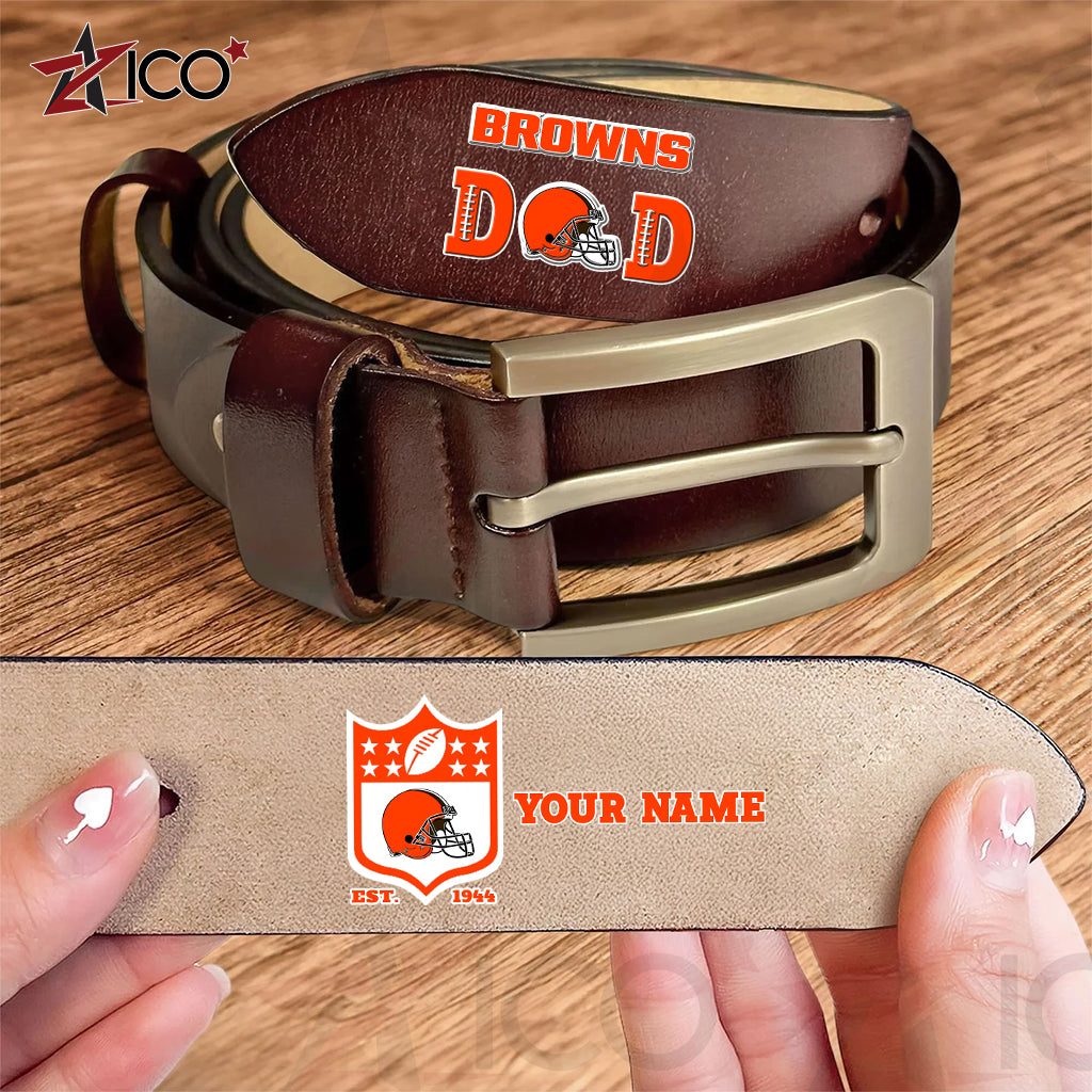 Cleveland Browns Men Leather Belt Father’s Day AZMN2DMLB000040