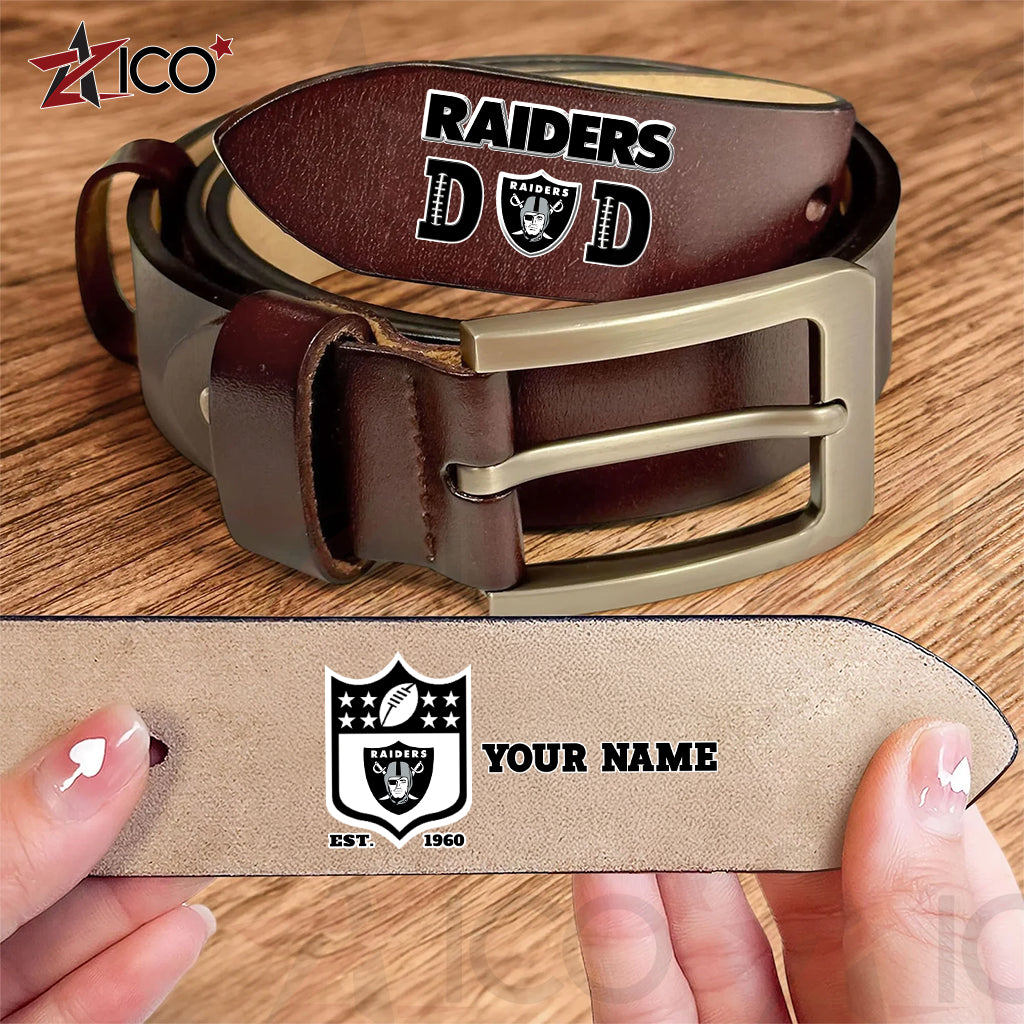 Las Vegas Raiders Men Leather Belt Father’s Day AZMN2DMLB000049