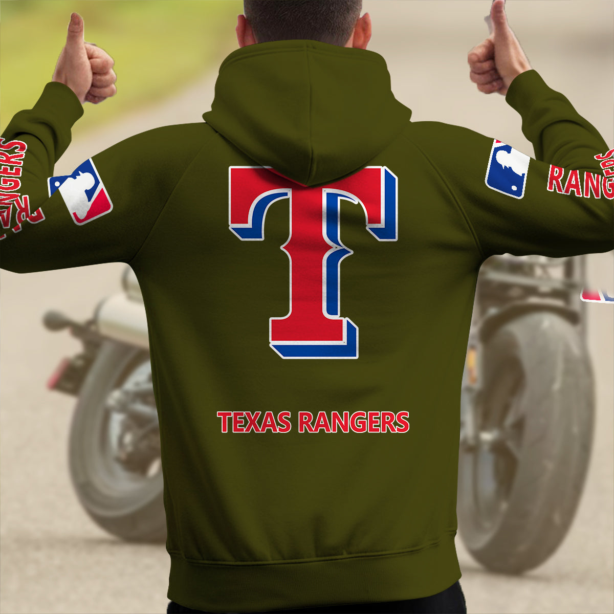 Texas Rangers New Collection Multi-Pockets Zip Hoodie MLB AZMNMZHD000188