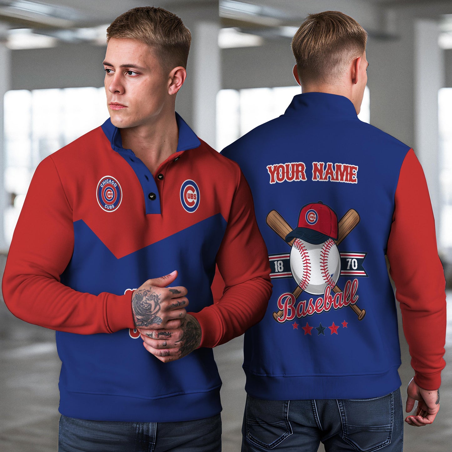 Chicago Cubs New Collection Casual Stand Collar Sweatshirt MLB AZMNSCSW000385