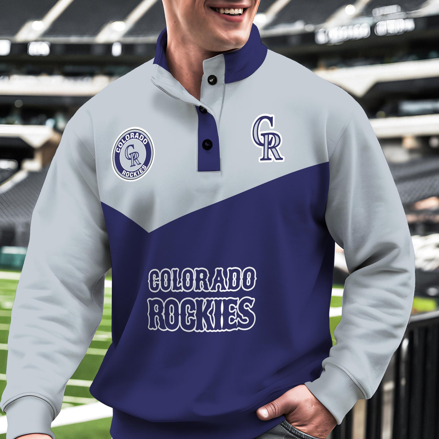 Colorado Rockies New Collection Casual Stand Collar Sweatshirt MLB AZMNSCSW000389