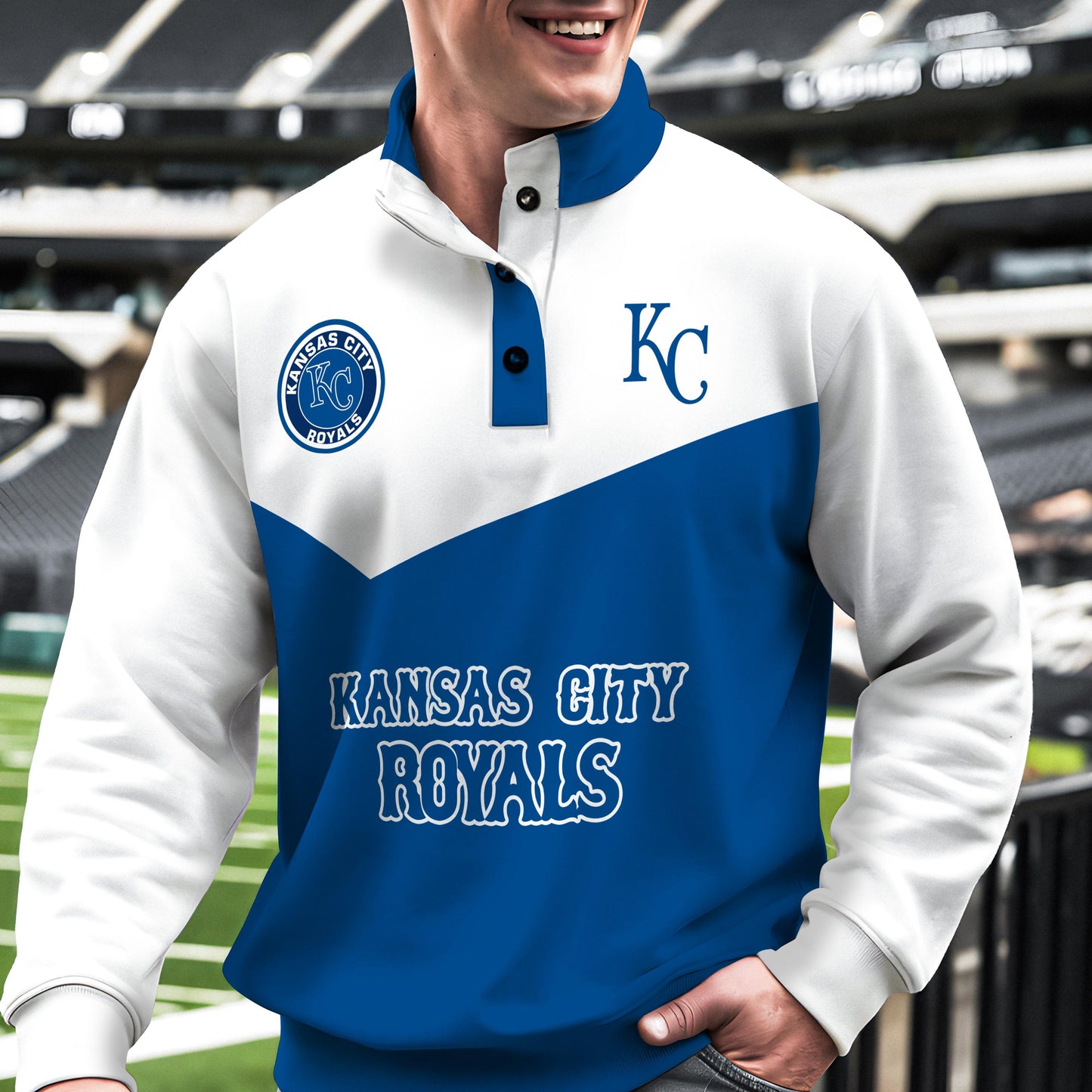 Kansas City Royals New Collection Casual Stand Collar Sweatshirt MLB AZMNSCSW000392