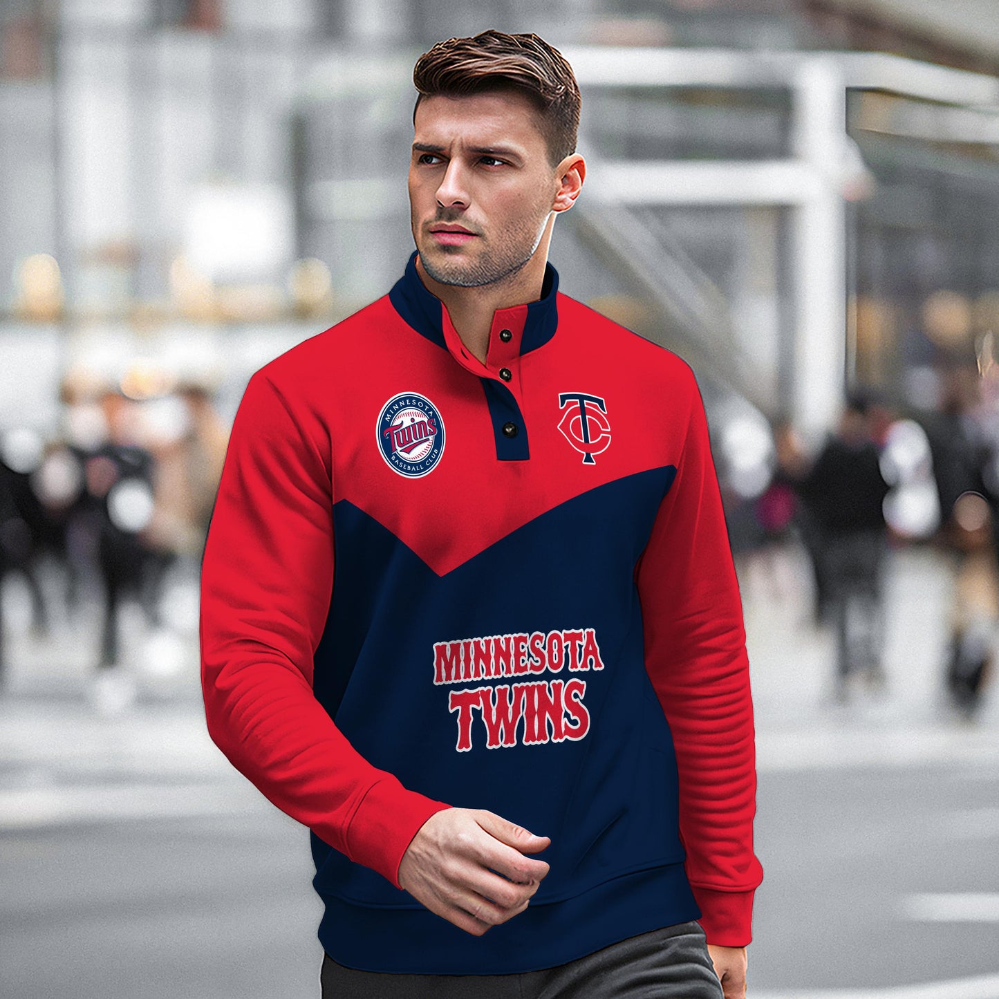 Minnesota Twins New Collection Casual Stand Collar Sweatshirt MLB AZMNSCSW000397