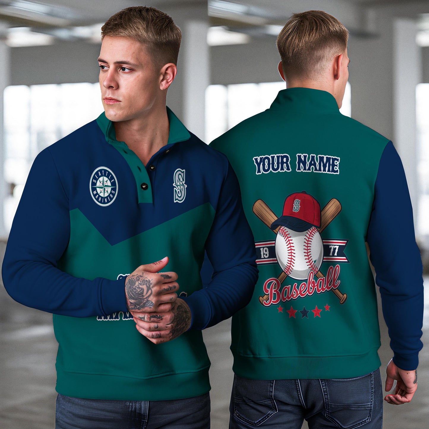 Seattle Mariners New Collection Casual Stand Collar Sweatshirt MLB AZMNSCSW000405