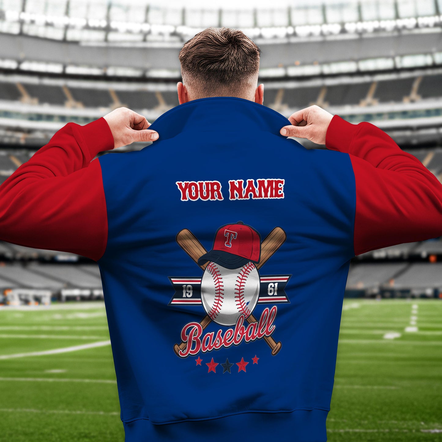Texas Rangers New Collection Casual Stand Collar Sweatshirt MLB AZMNSCSW000408