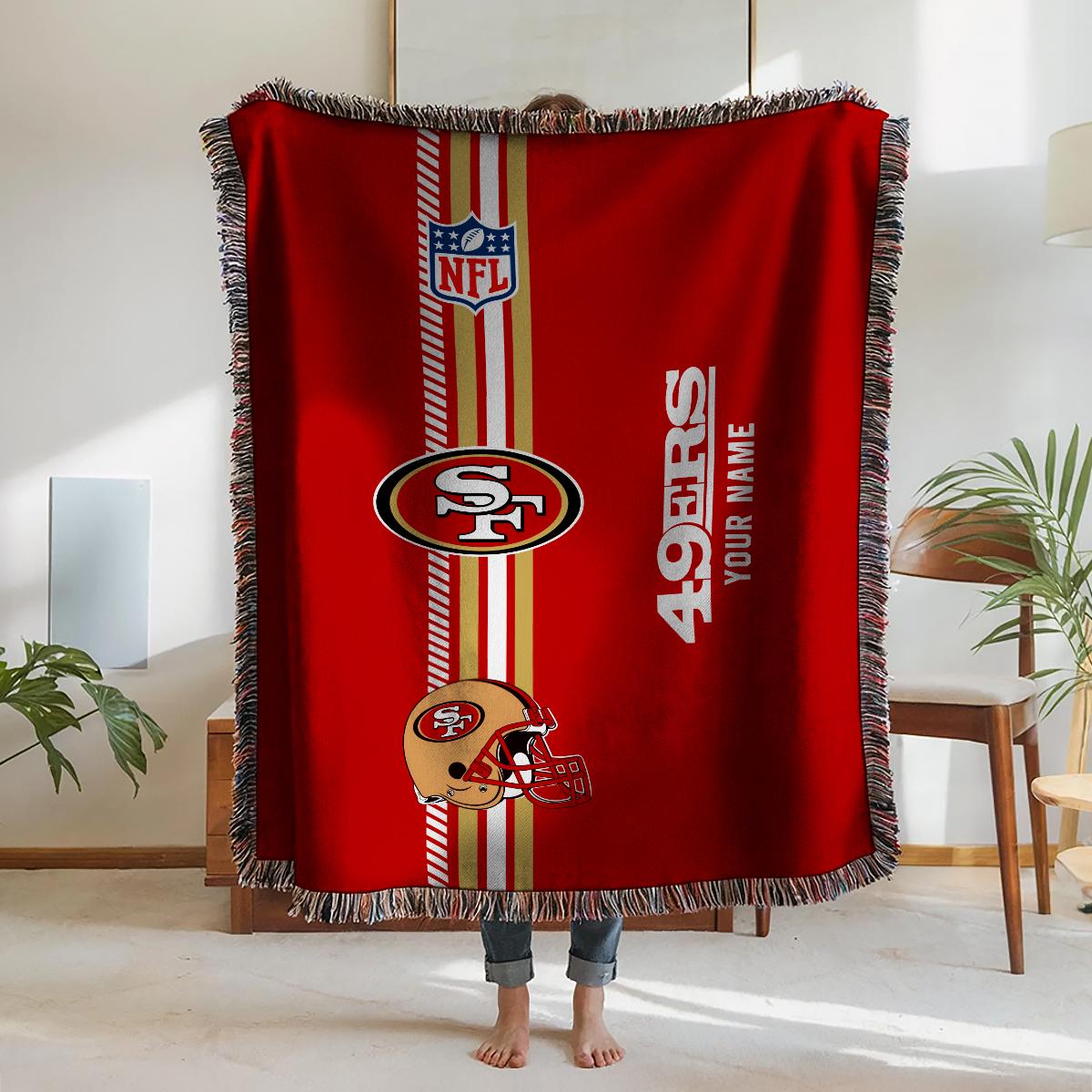 San Francisco 49ers Premium New Woven Throw Blanket AZMNWVB000077