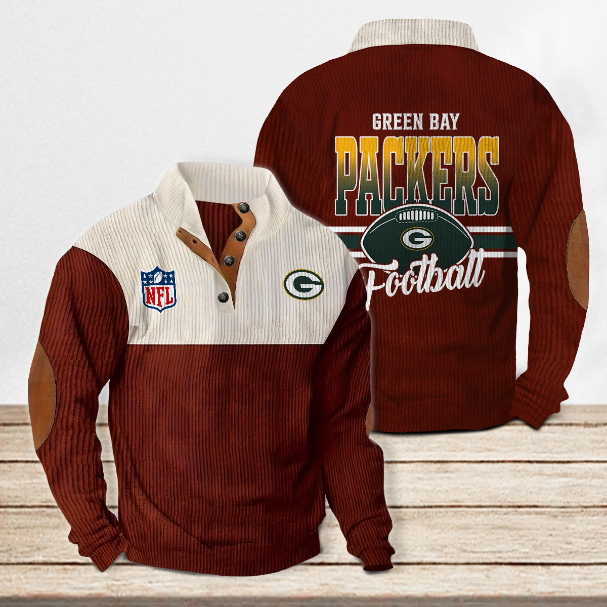 Green Bay Packers Colorful Stand Collar Sweatshirt New Collection AZTACSSW000007