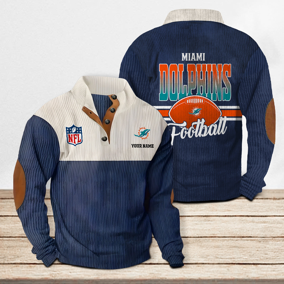 Miami Dolphins Colorful Stand Collar Sweatshirt New Collection AZTACSSW000028