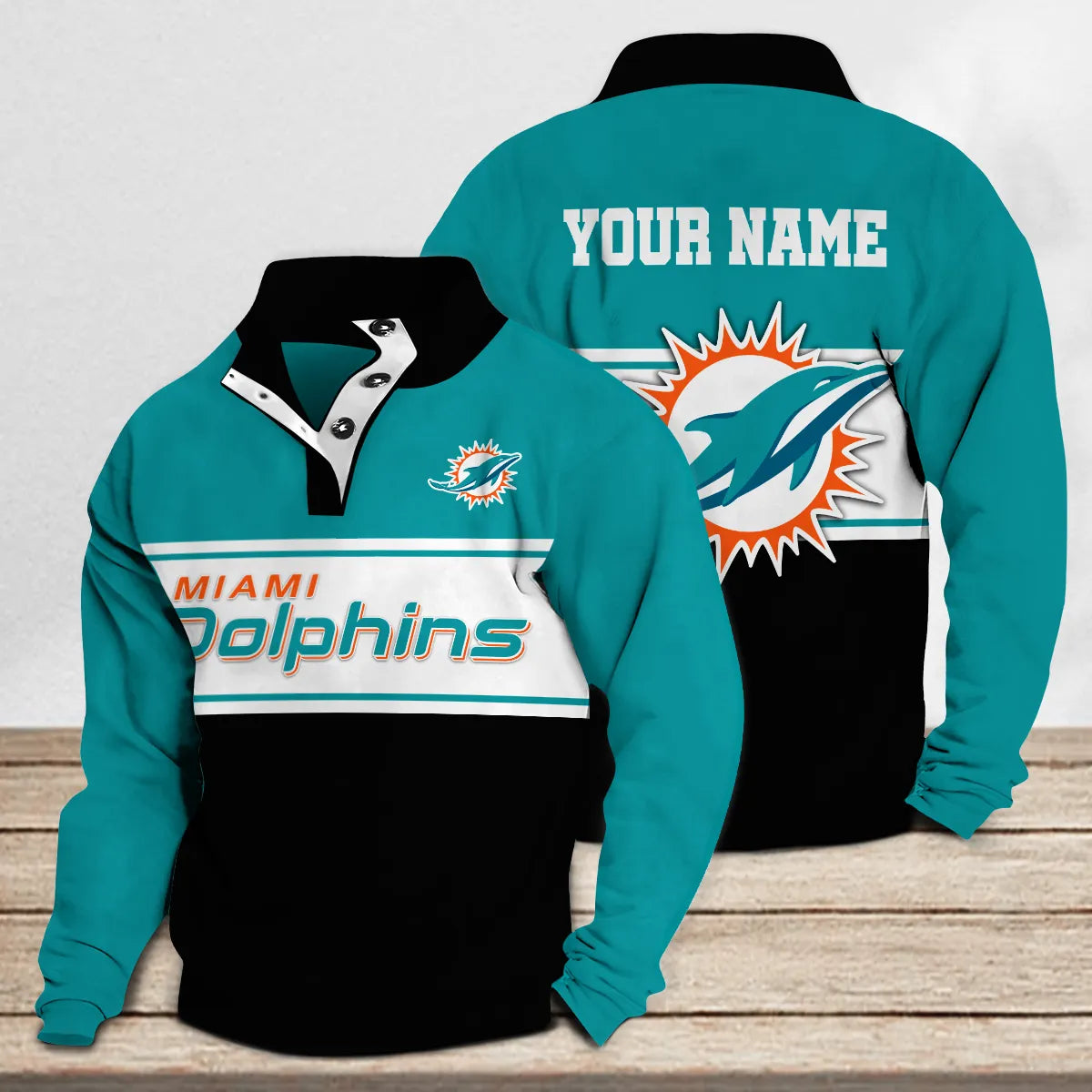 Miami Dolphins Casual Stand Collar Sweatshirt Premium New Edition AZTASCSW000156