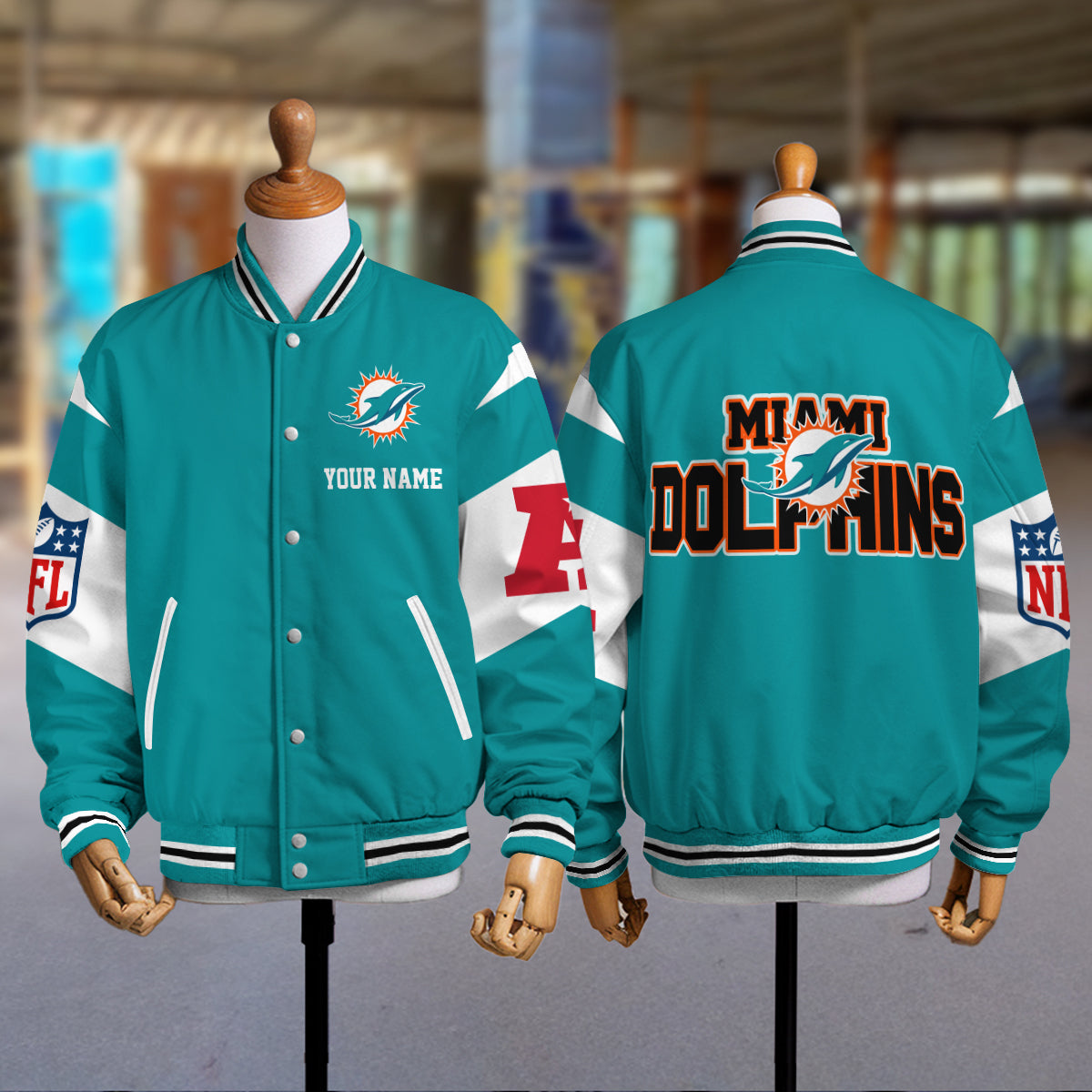 Miami Dolphins National Football Conference Unisex Varsity Jacket Limited Edition AZTAVJK000028