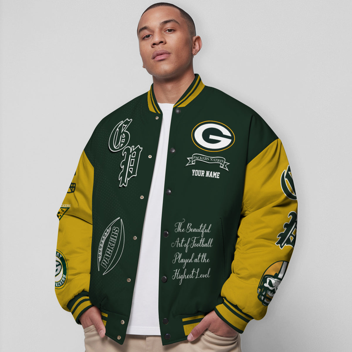 Green Bay Packers Unisex Exclusive Styles Varsity Jacket AZTAVJK000039
