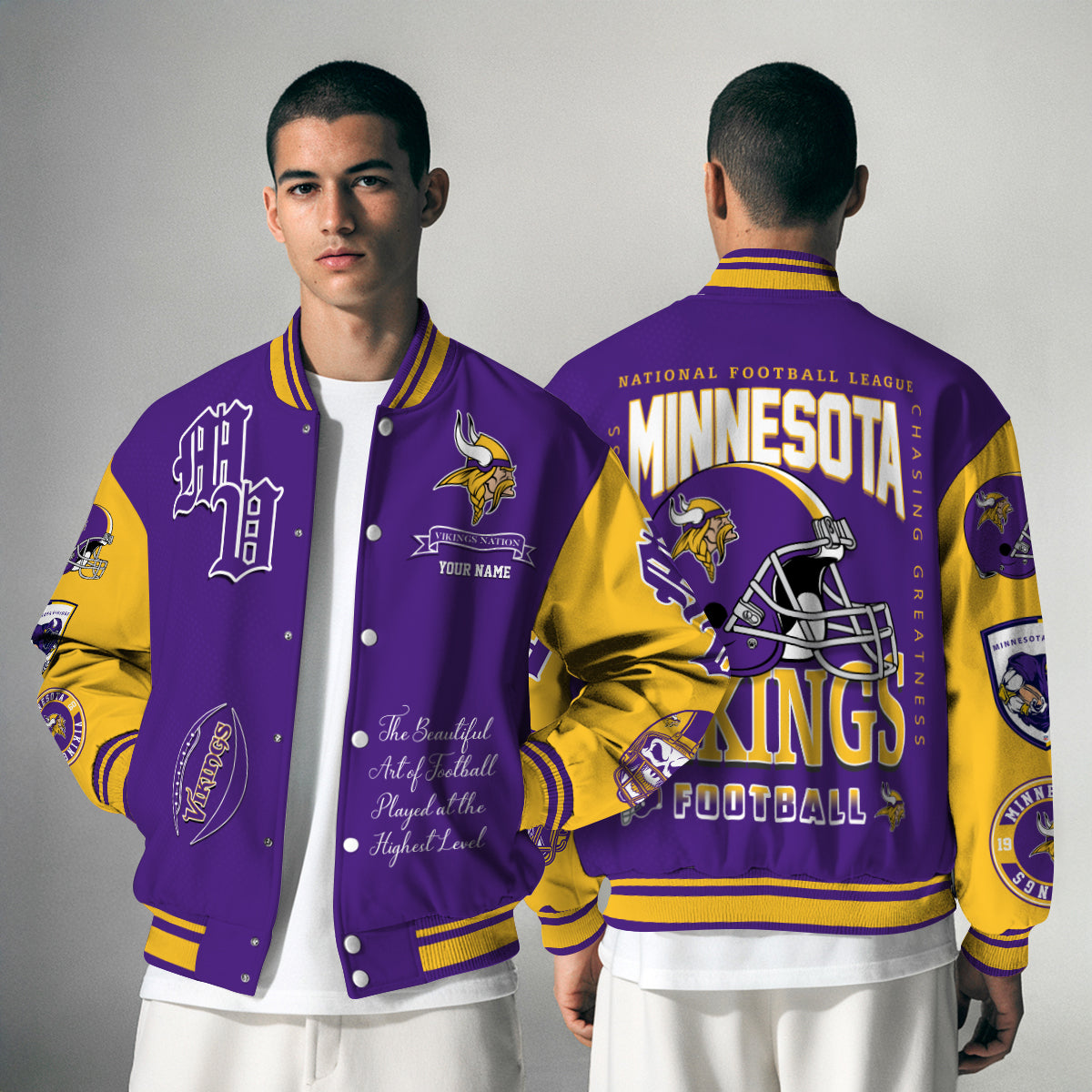 Minnesota Vikings Unisex Exclusive Styles Varsity Jacket AZTAVJK000041