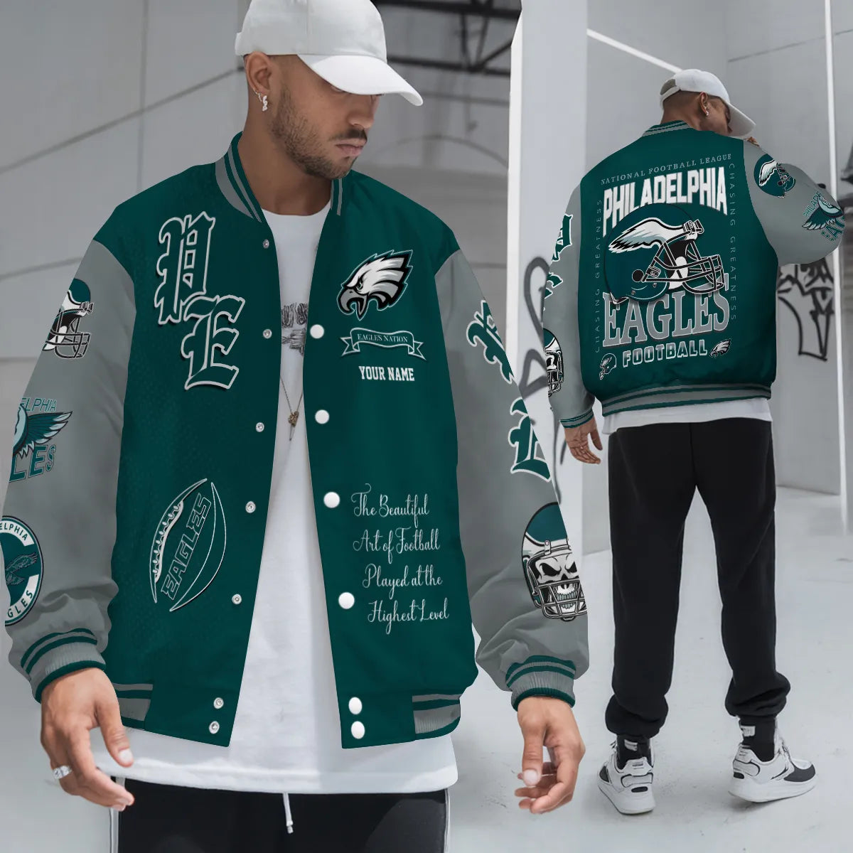 Philadelphia Eagles Unisex Exclusive Styles Varsity Jacket AZTAVJK000044