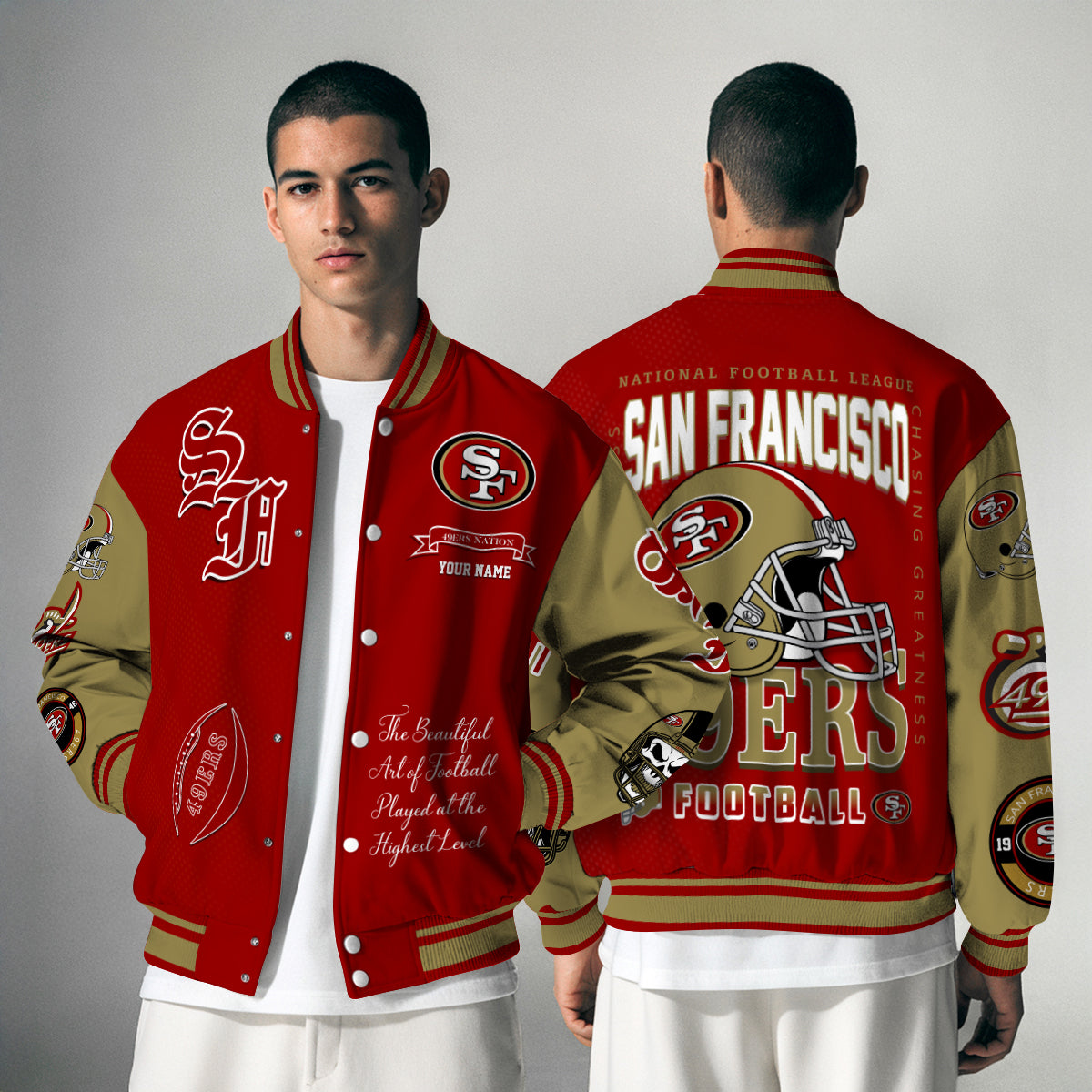 San Francisco 49ers Unisex Exclusive Styles Varsity Jacket AZTAVJK000045