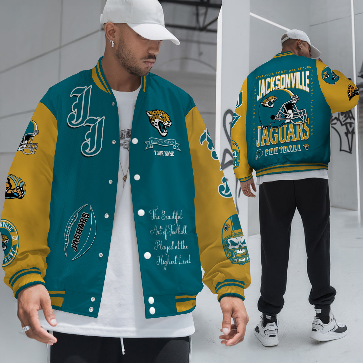 Jacksonville Jaguars Unisex Exclusive Styles Varsity Jacket AZTAVJK000056