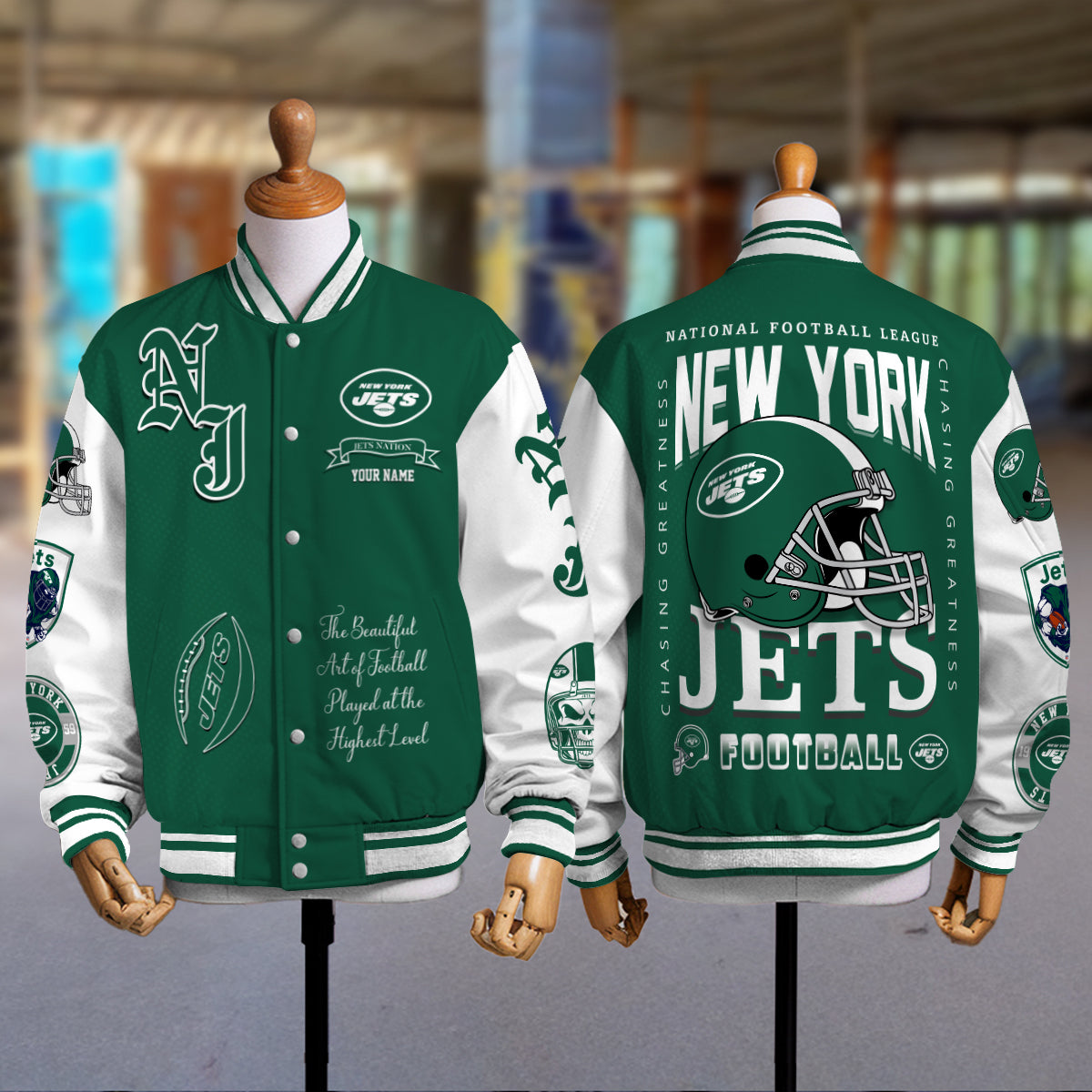 New York Jets Unisex Exclusive Styles Varsity Jacket AZTAVJK000062