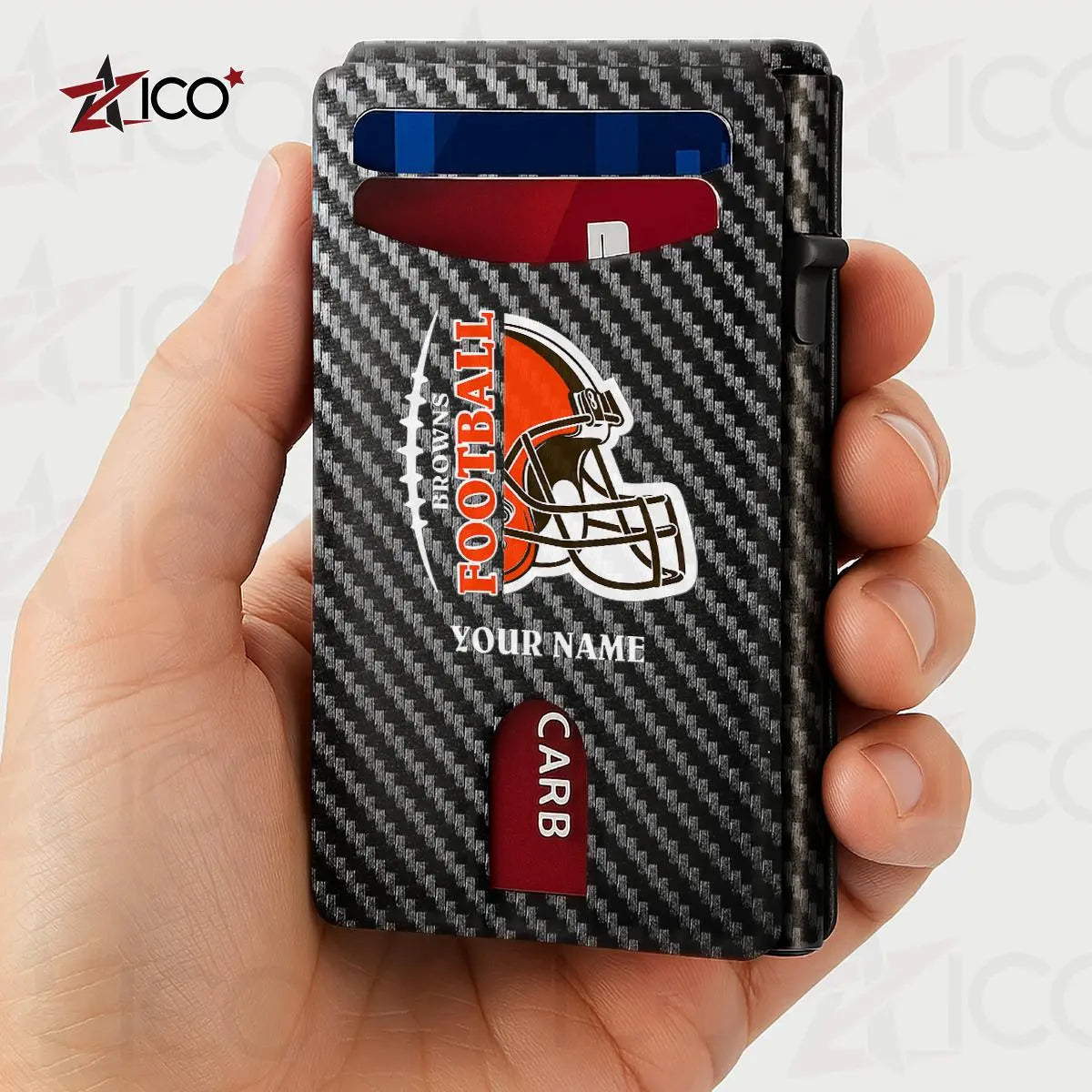 Cleveland Browns Leather Card Holder Trending 2025 AZTG2DCH000040