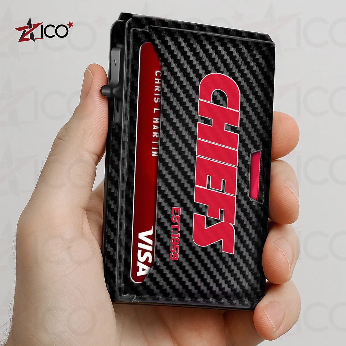 Kansas City Chiefs Leather Card Holder Trending 2025 AZTG2DCH000048