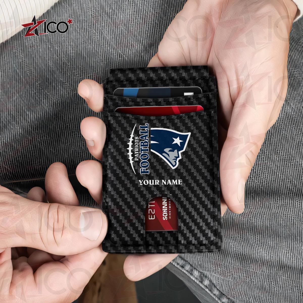New England Patriots Leather Card Holder Trending 2025 AZTG2DCH000054