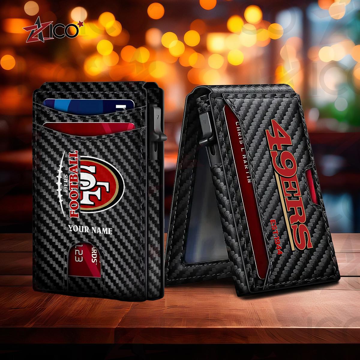 San Francisco 49ers Leather Card Holder Trending 2025 AZTG2DCH000060
