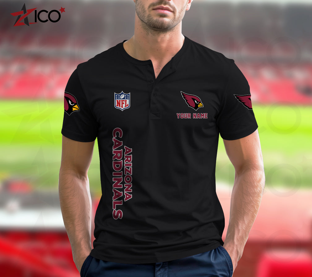Arizona Cardinals Henley Short Sleeve T-Shirt Trending 2025 AZTG2DHS000033