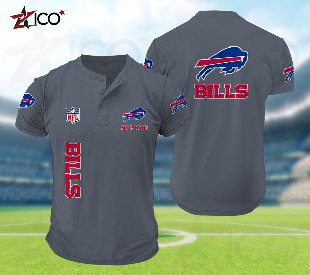 Buffalo Bills Henley Short Sleeve T-Shirt Trending 2025 AZTG2DHS000036