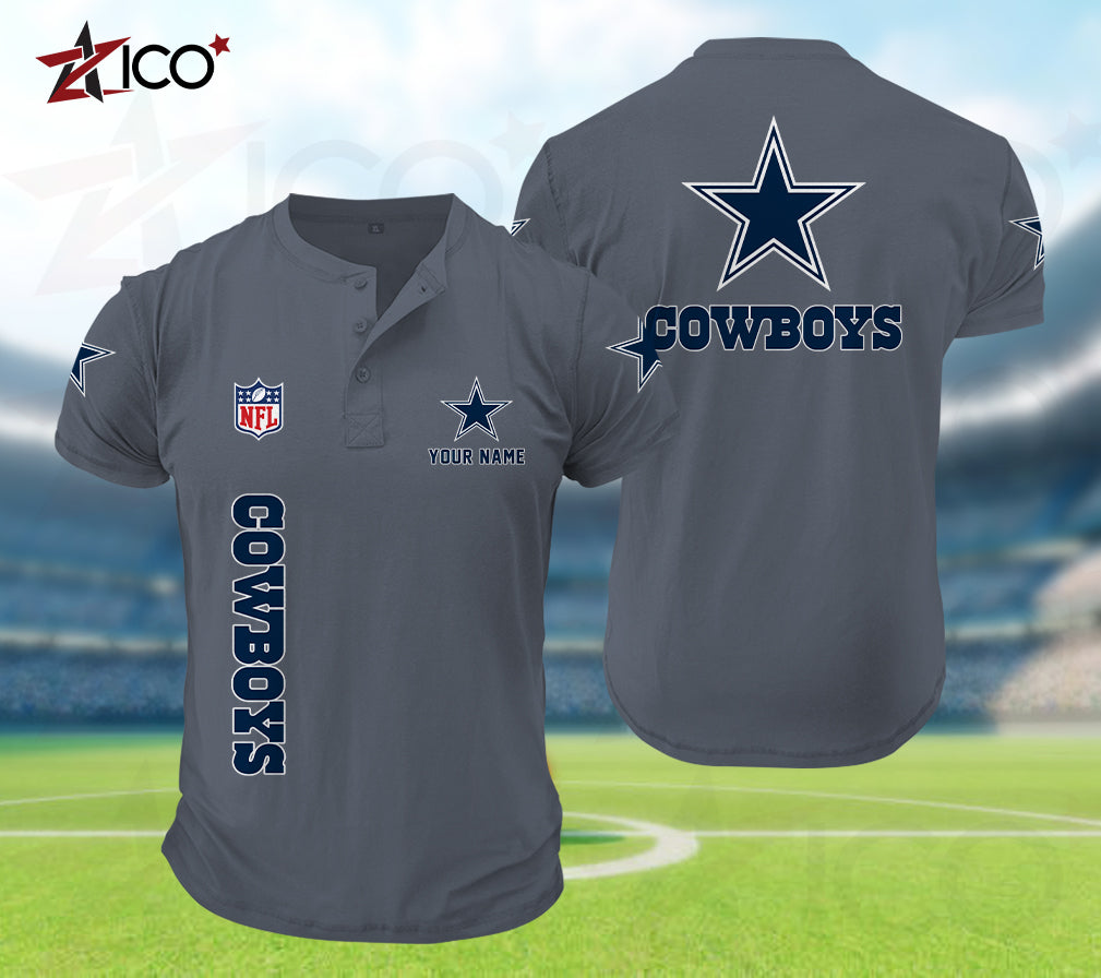 Dallas Cowboys Henley Short Sleeve T-Shirt Trending 2025 AZTG2DHS000041