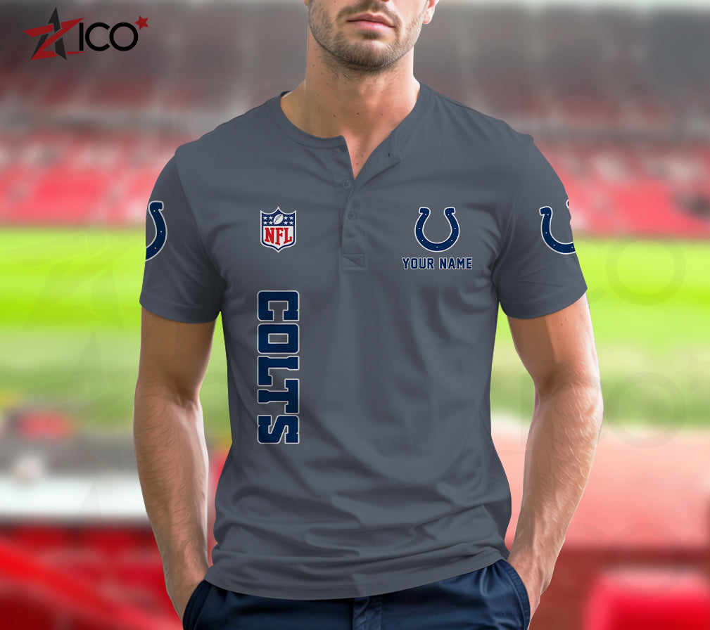Indianapolis Colts Henley Short Sleeve T-Shirt Trending 2025 AZTG2DHS000046