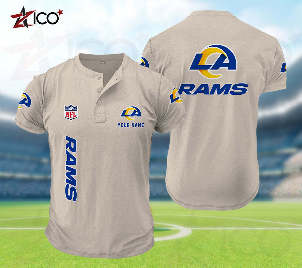 Los Angeles Rams Henley Short Sleeve T-Shirt Trending 2025 AZTG2DHS000051