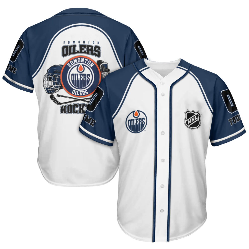 Edmonton Oilers Baseball Jersey New Collection NHL AZTGBJS000074