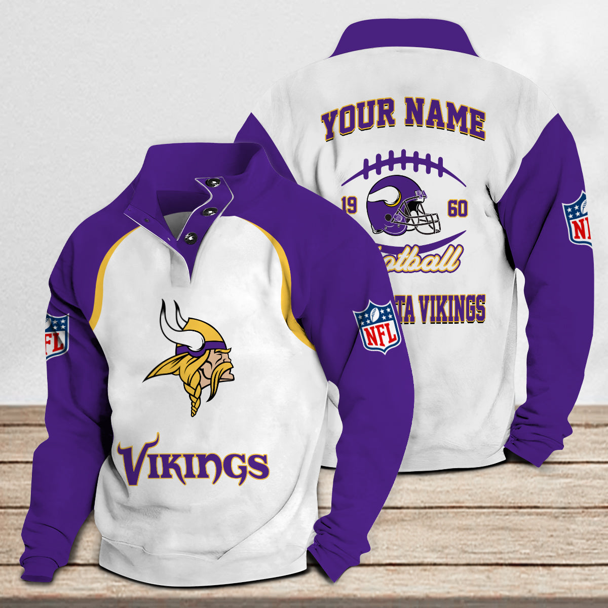 Minnesota Vikings Casual Stand Collar Sweatshirt Premium New Edition AZTGSCSW000073