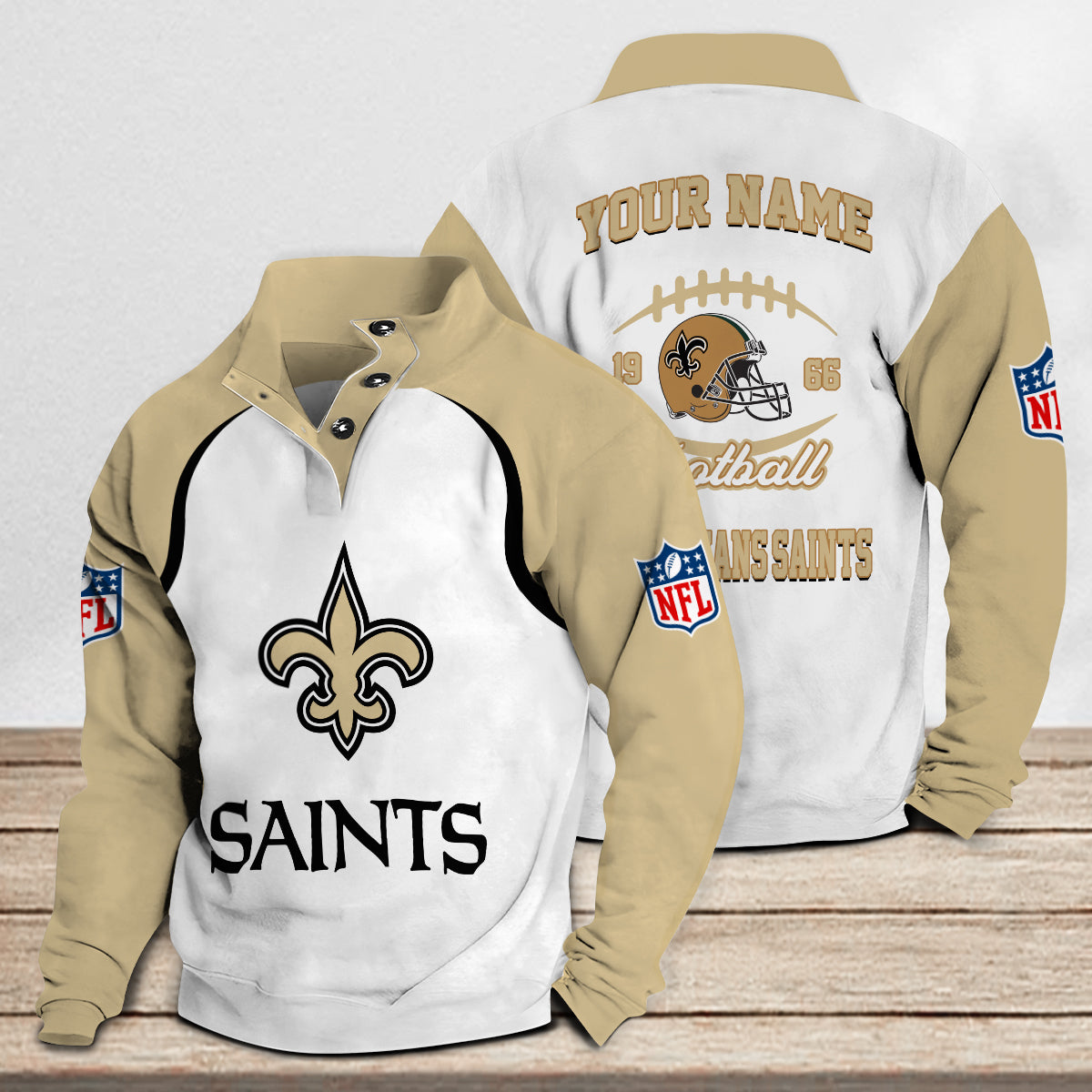 New Orleans Saints Casual Stand Collar Sweatshirt Premium New Edition AZTGSCSW000074