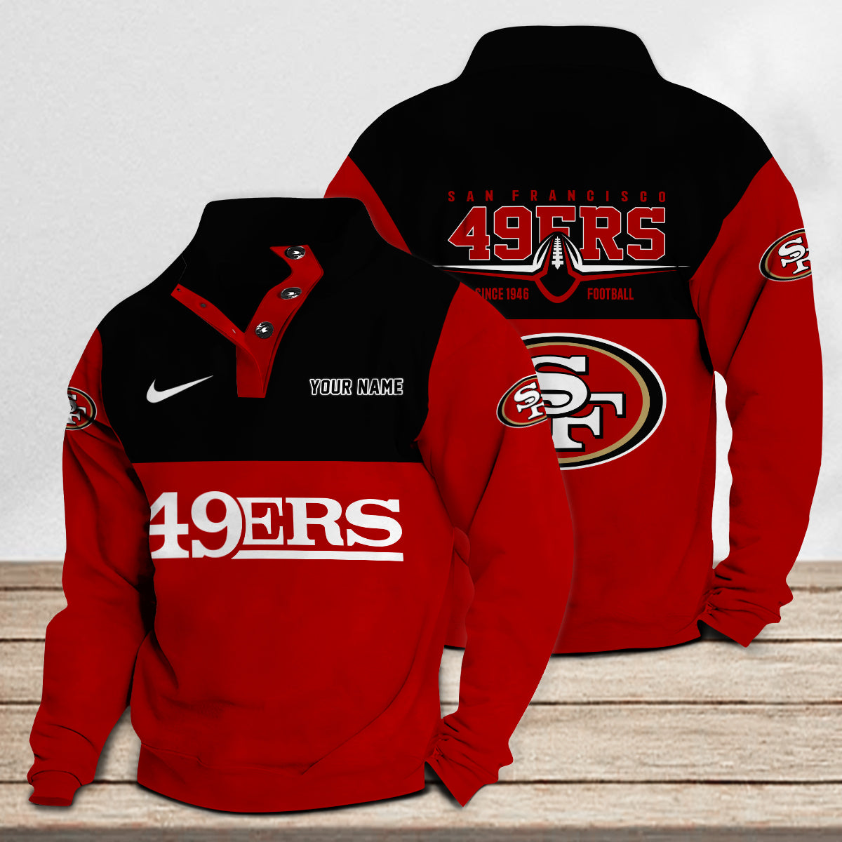 San Francisco 49ers Casual Stand Collar Sweatshirt Premium New Edition AZTGSCSW000205