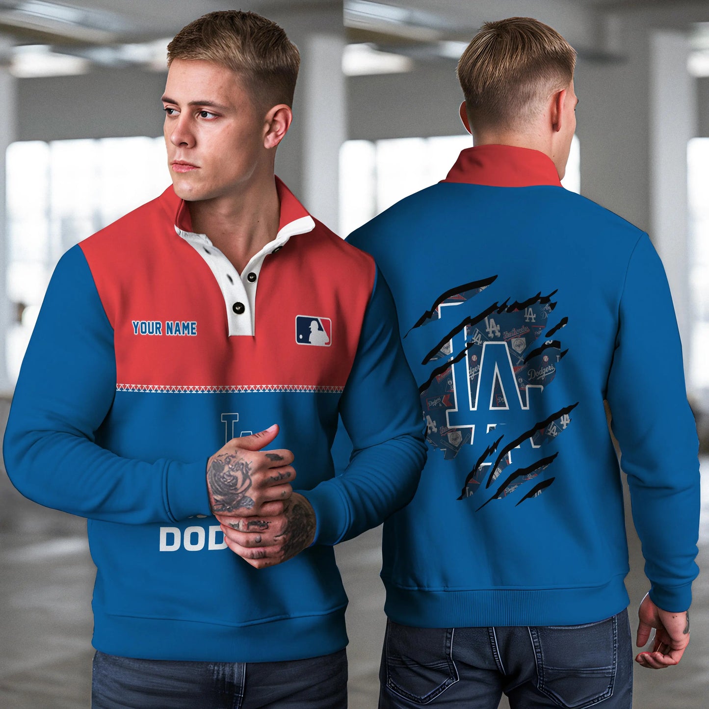 Los Angeles Dodgers New Collection Casual Stand Collar Sweatshirt MLB AZTGSCSW000334