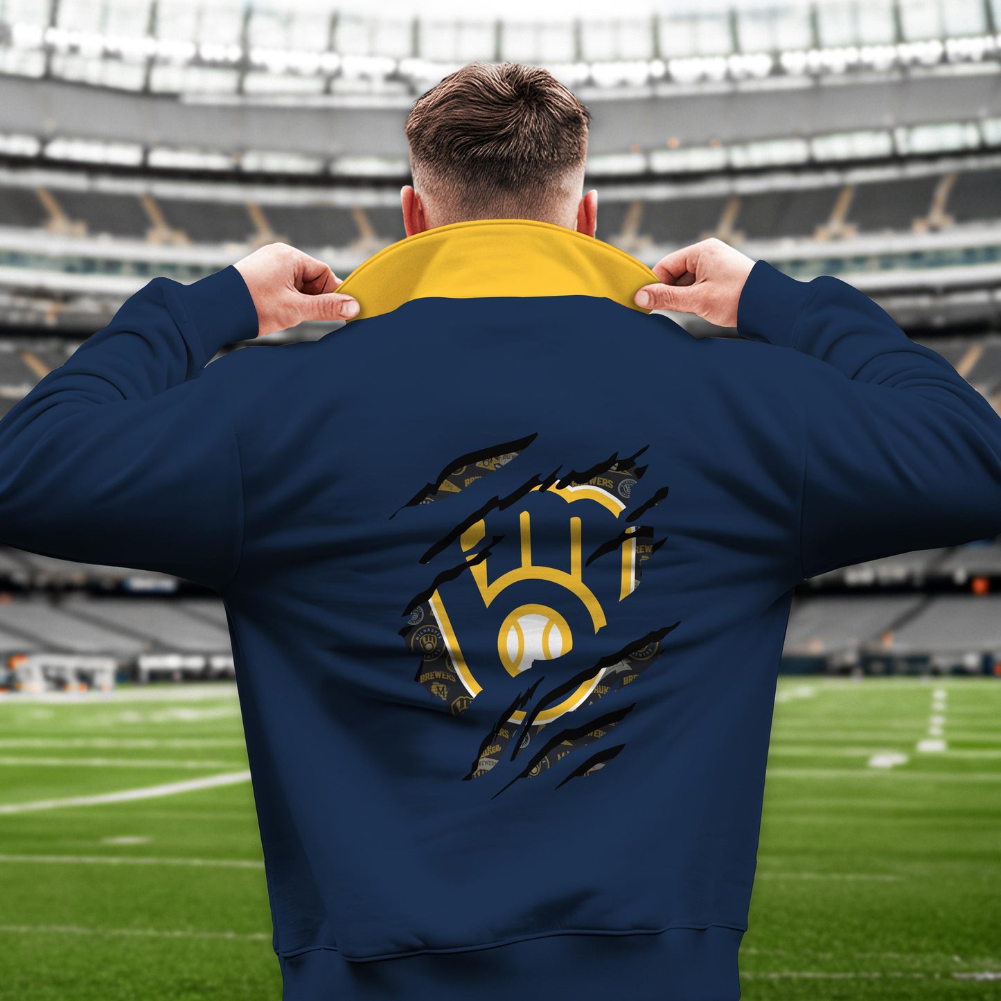 Milwaukee Brewers New Collection Casual Stand Collar Sweatshirt MLB AZTGSCSW000336