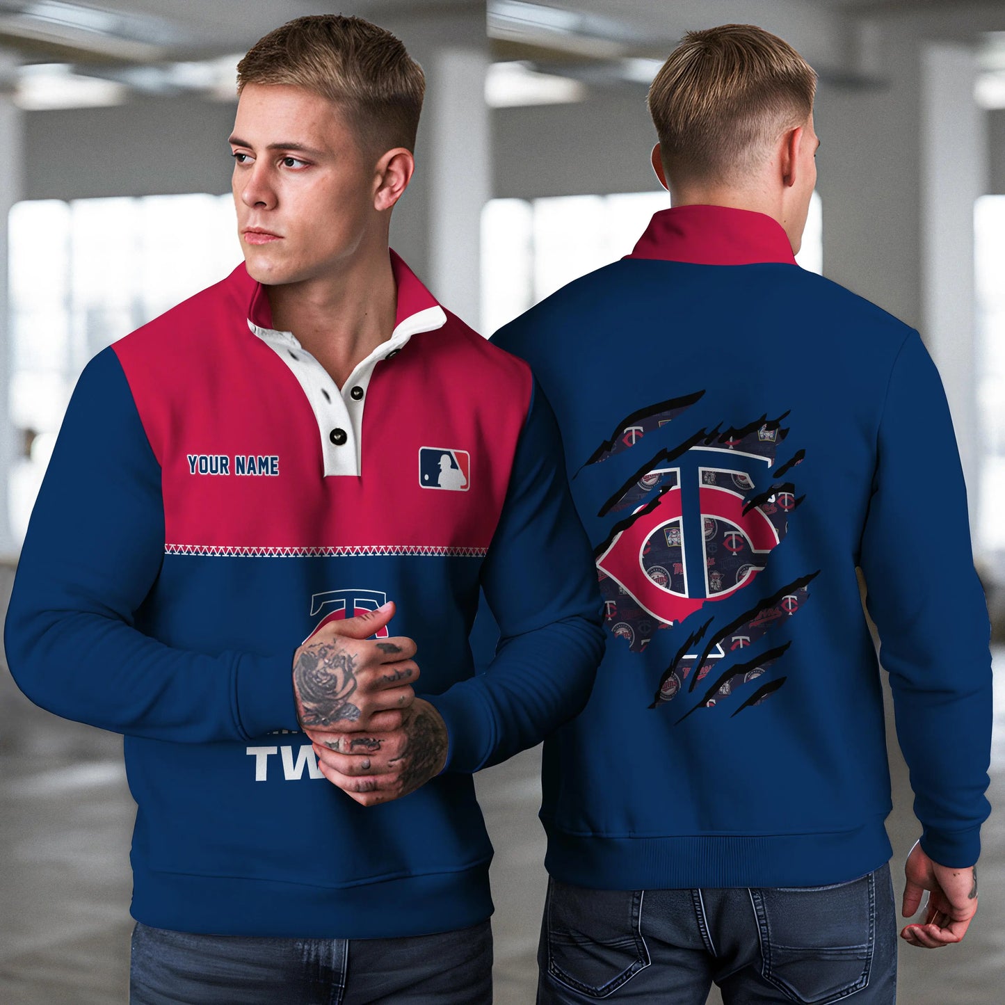 Minnesota Twins New Collection Casual Stand Collar Sweatshirt MLB AZTGSCSW000337