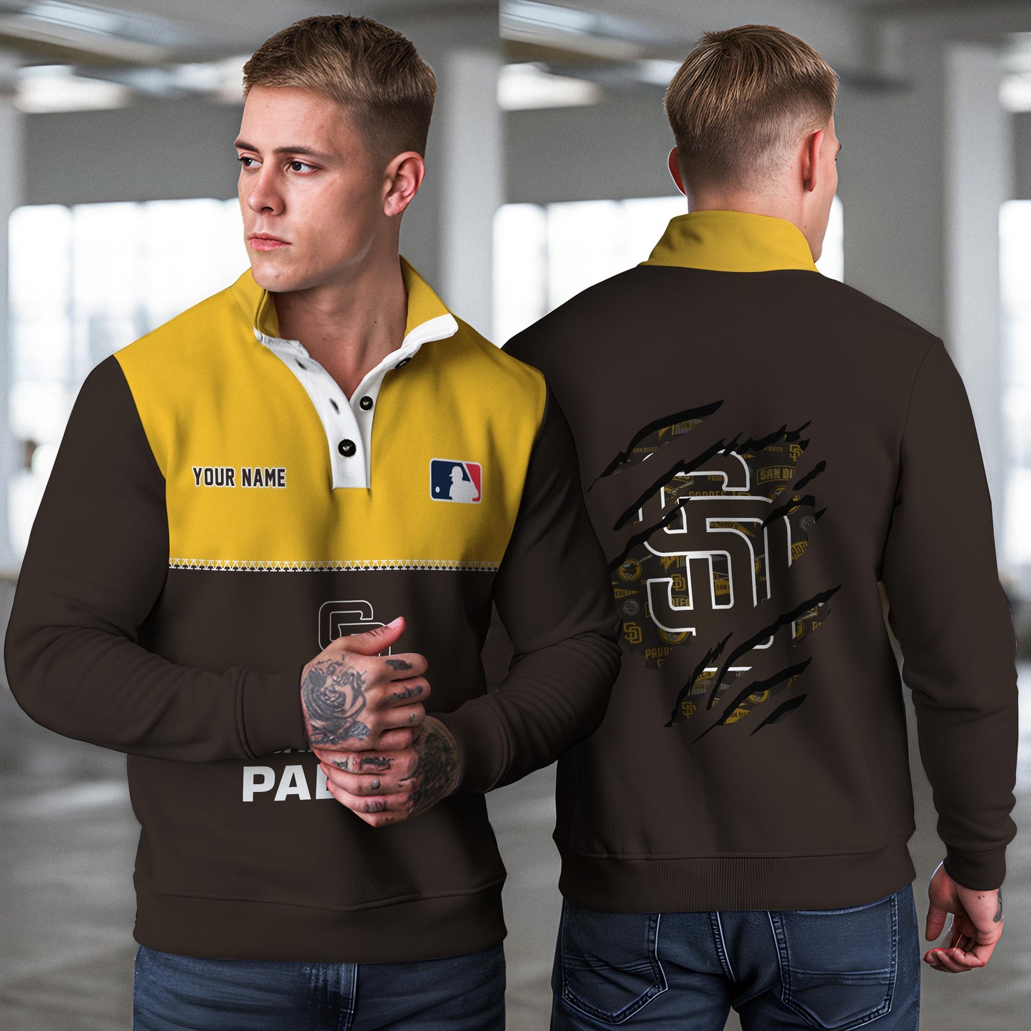 San Diego Padres New Collection Casual Stand Collar Sweatshirt MLB AZTGSCSW000343