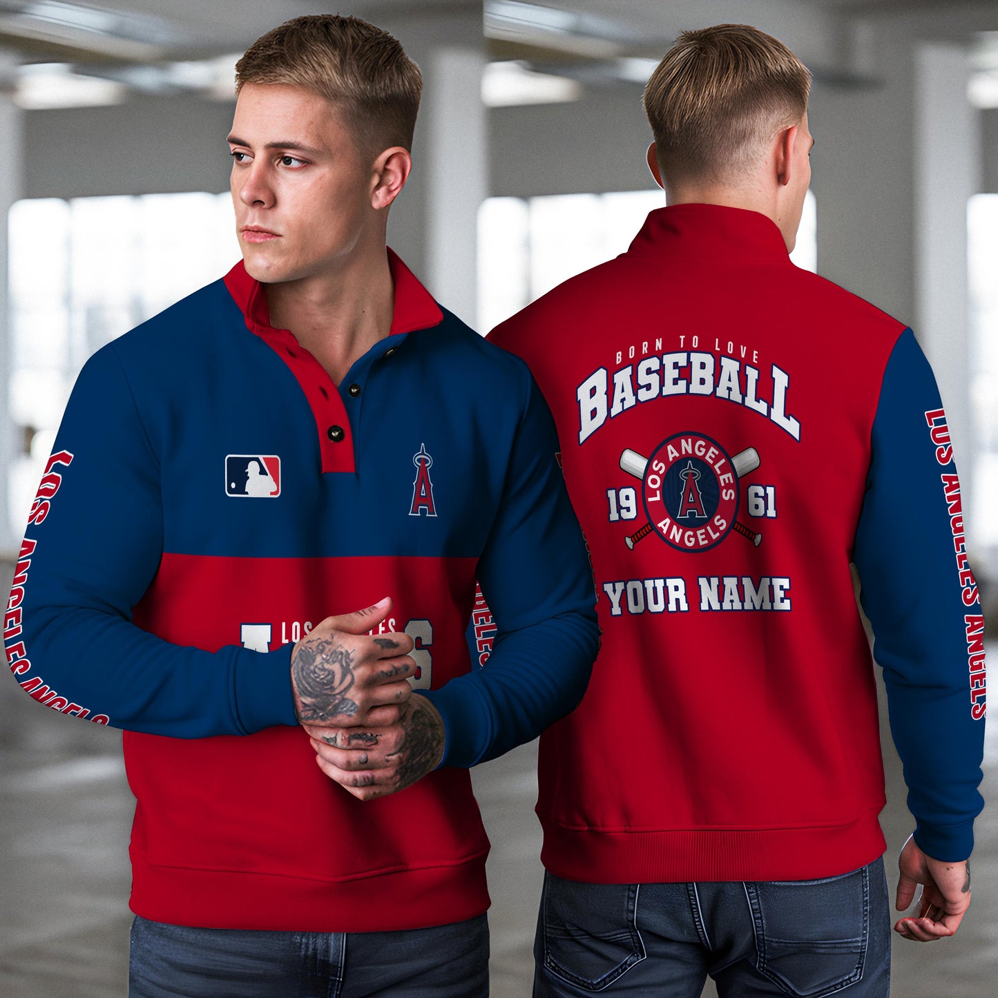 Los Angeles Angels New Collection Casual Stand Collar Sweatshirt MLB AZTGSCSW000363