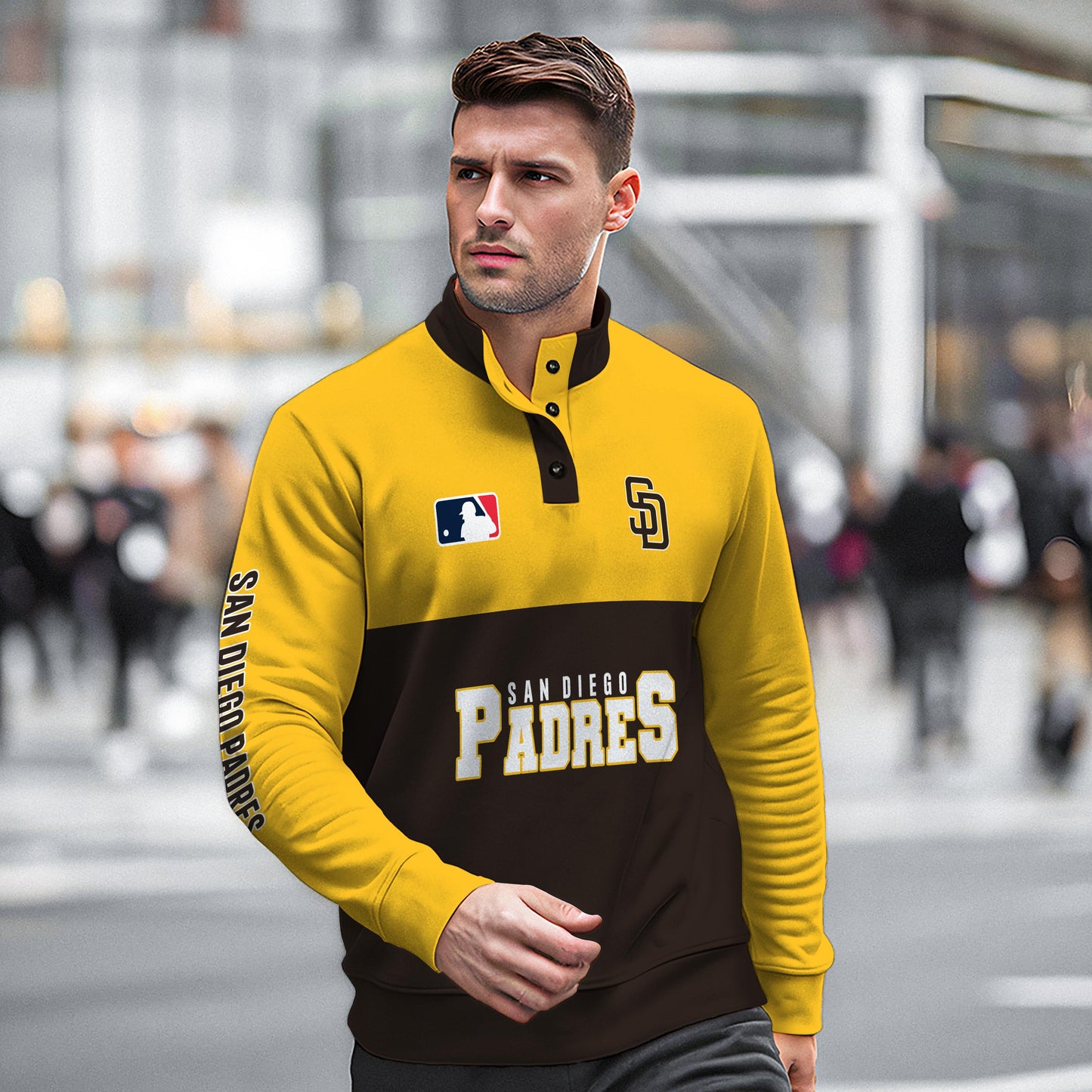 San Diego Padres New Collection Casual Stand Collar Sweatshirt MLB AZTGSCSW000373